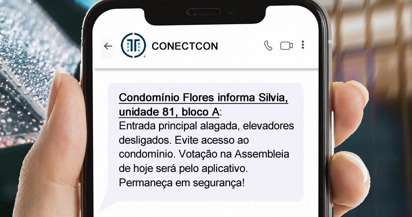 ConectCon® - disparo de SMS para avisos de emergência do seu condomínio.